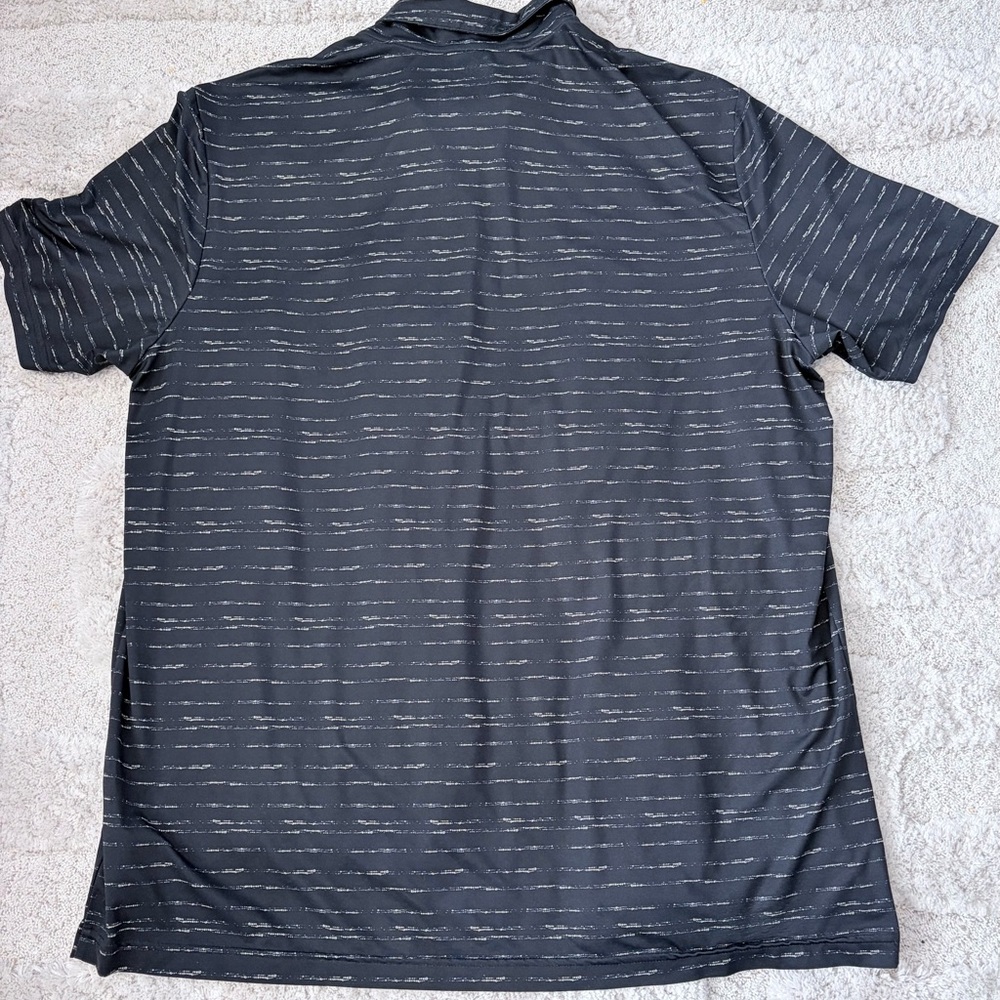 ADIDAS MEN'S BLACK & GREY STRIPE ZIP GOLF POLO SHIRT XL - Picture 3 of 5